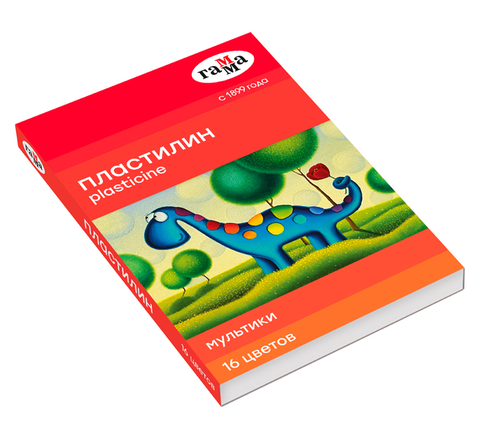 Пластилин Гамма «Мультики» 16 цветов, 320г, со стеком