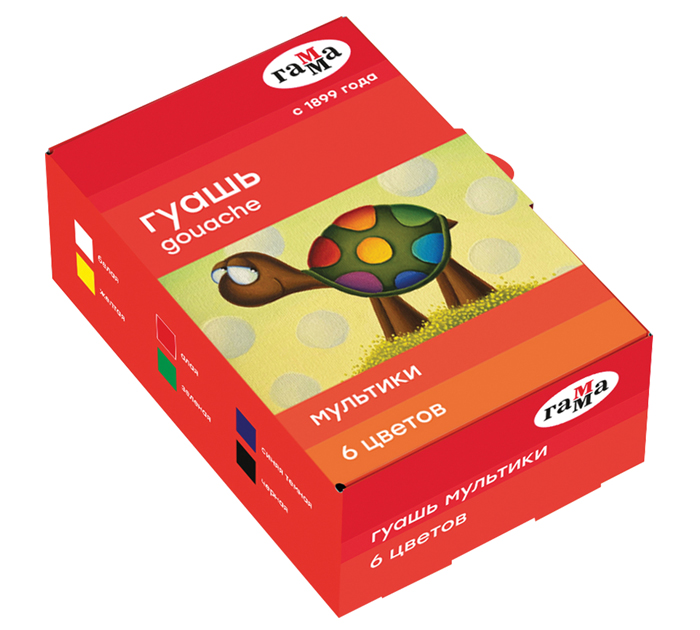 Гуашь Гамма «Мультики» 6 цветов, 20мл