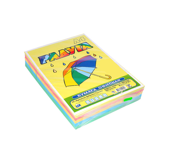 Бумага цветная Гознак «Радуга» А4, 80 г/м², 5 цветов, 500л