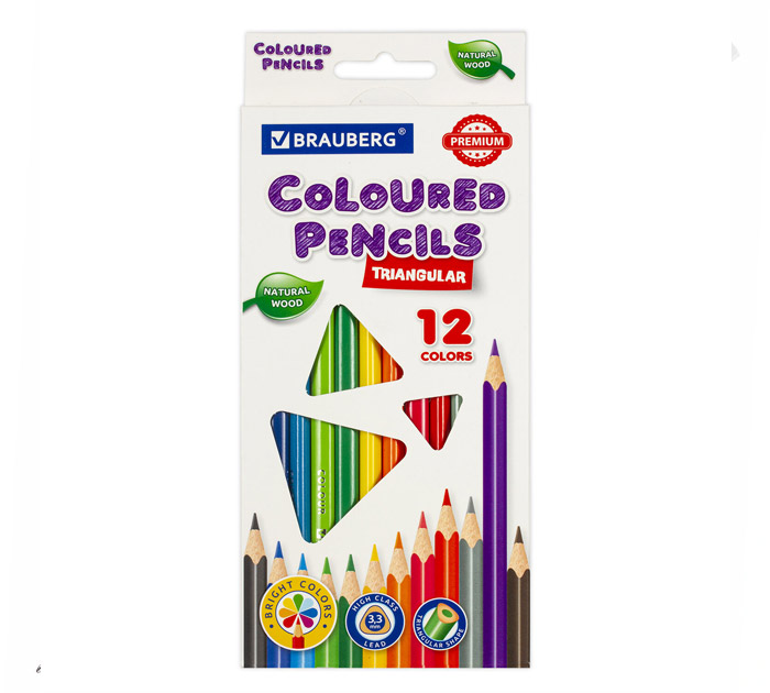 Карандаши цветные Brauberg «Premium» 12 цветов