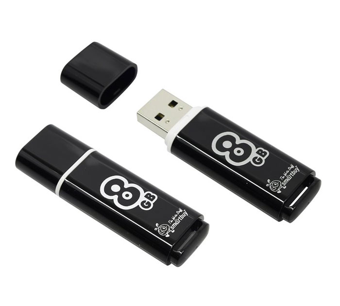 Флэш-карта Smartbuy Glossy series Black 8 Gb