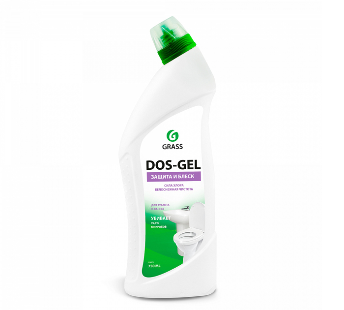 Средство для туалета Grass «Dos Gel» с отбеливающим эффектом, дезинфицирующее, 750мл