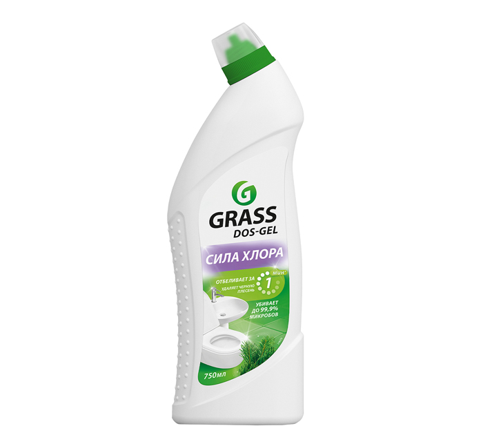 Средство для туалета Grass «Dos Gel» с отбеливающим эффектом, дезинфицирующее, 750мл