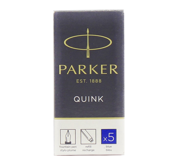 Картридж чернильный Parker Quink синий, 75мм, 5шт, 1950384
