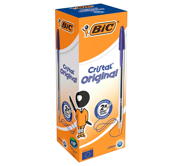 Ручка шар. син. Bic Cristal пишущ.узел 1.0мм линия 0.4мм
