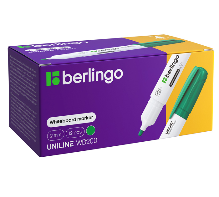 Маркер для белой доски Berlingo зеленый, 2мм