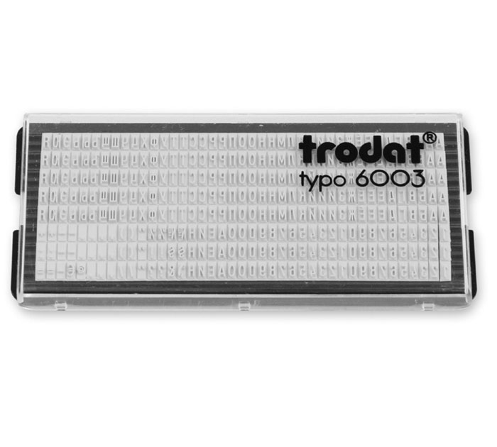 Касса букв, цифр и символов для штампов Trodat 3 мм