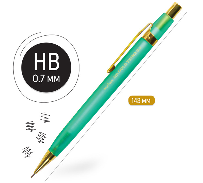 Карандаш автоматический MunHwa MP Gold Trima 0.5мм, трехгранный
