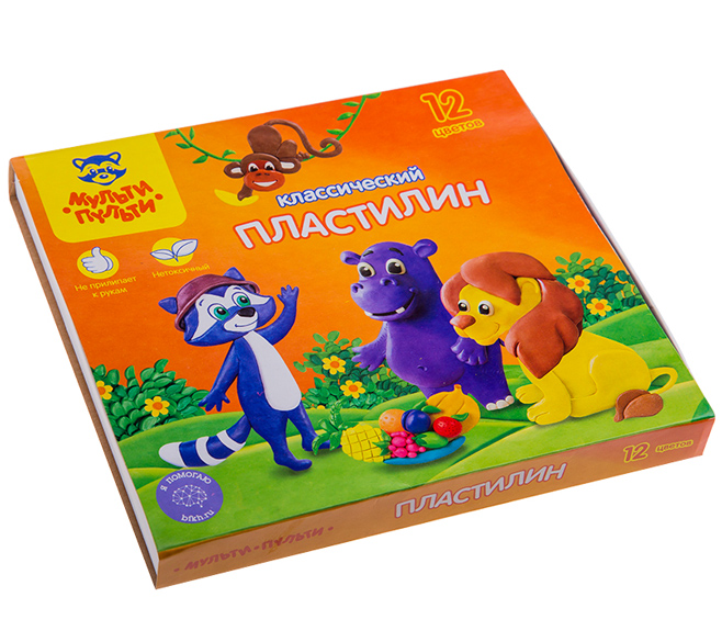 Пластилин Мульти-Пульти «Приключения Енота» 12 цветов, 240г, со стеком
