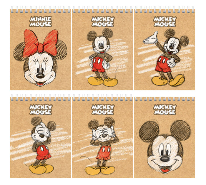 Блокнот А6 на спирали Hatber «Disney. Микки Маус» клетка, 40л