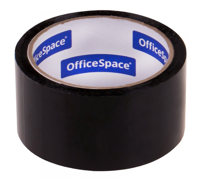 Скотч цветной черный, 48мм, 40м, 45мкм, Office Space
