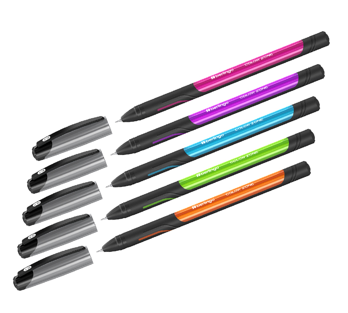 Ручка шариковая Berlingo «Color Zone stick» синий стержень, узел 0.7мм, линия письма 0.5мм