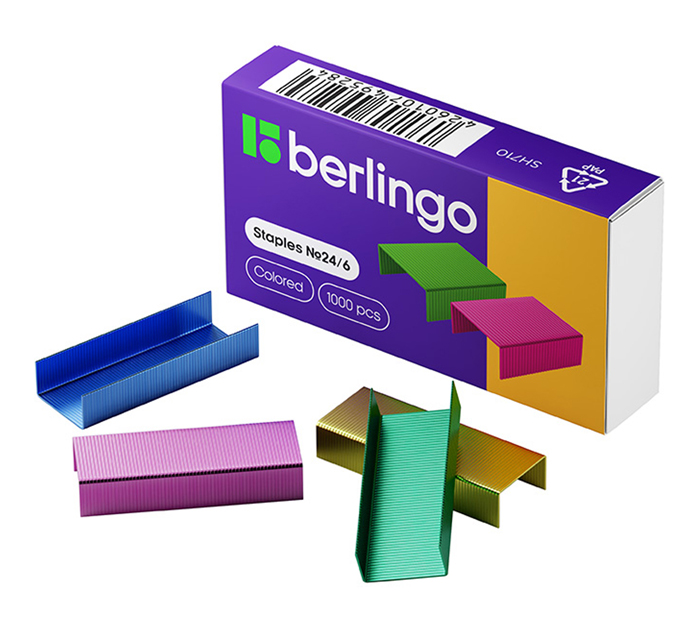 Скобы Berlingo цветные, №24/6, 1000шт