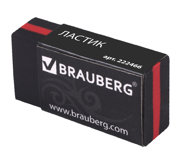 Ластик Brauberg «BlackJack» черный, 40х20х11мм
