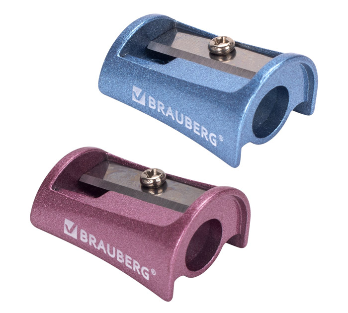 Точилка Brauberg «Arc» 1 отверстие, ассорти, металлическая