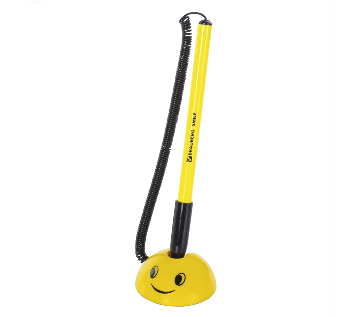Ручка шариковая на подставке Brauberg «Smile» синий стержень, узел 0.7мм, линия письма 0.35мм