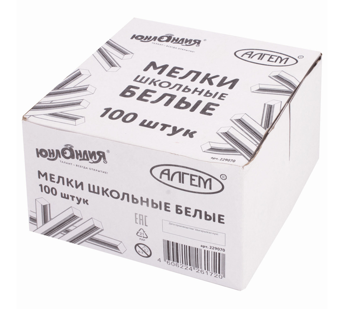 Мелки белые Юнландия 100шт