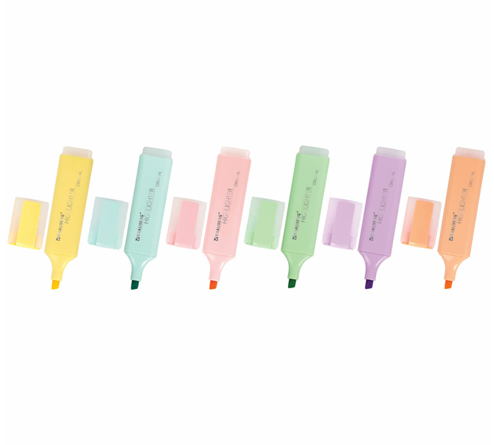 Маркеры текстовые (набор) Brauberg «Original pastel» 6 цветов, 1-5мм