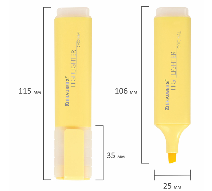 Маркеры текстовые (набор) Brauberg «Original pastel» 6 цветов, 1-5мм