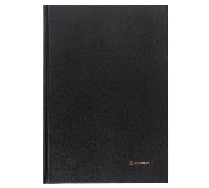 Книга учета Brauberg А4, клетка, бумвинил, черная, 96л