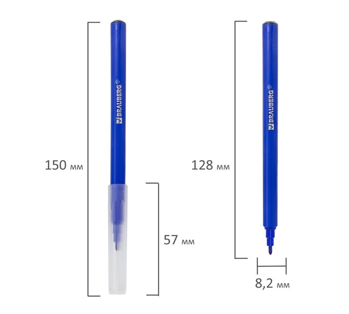 Фломастеры Brauberg «Premium» 12 цветов, смываемые