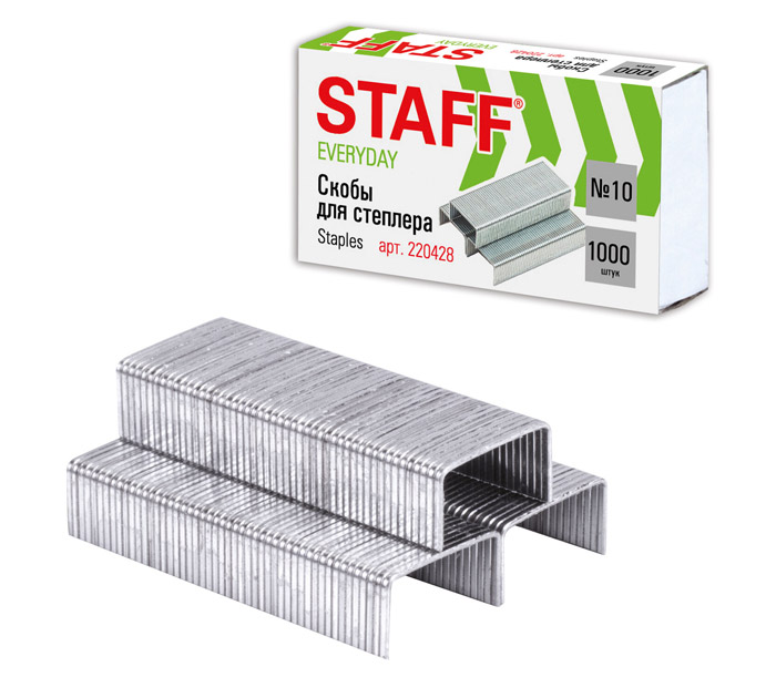 Скобы Staff «Everyday» №10, на 20л, 1000шт