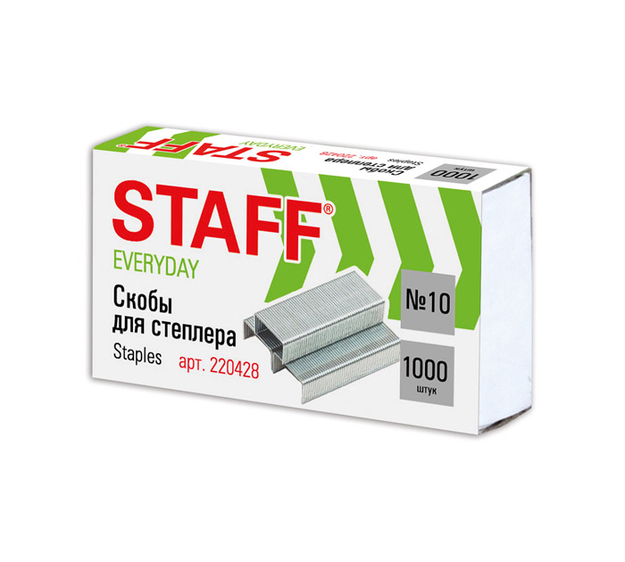 Скобы Staff «Everyday» №10, на 20л, 1000шт
