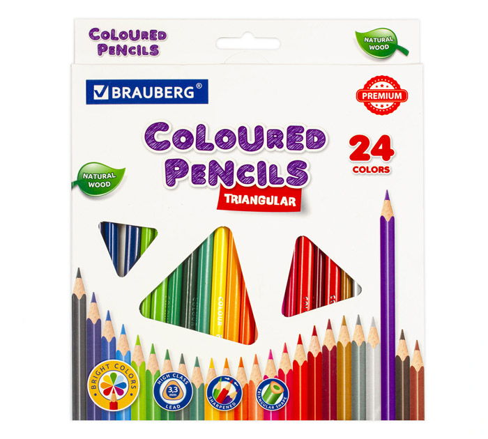 Карандаши цветные Brauberg «Premium» 24 цвета
