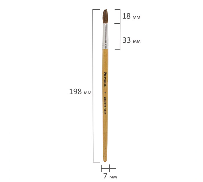Кисть Brauberg №5, пони, круглая