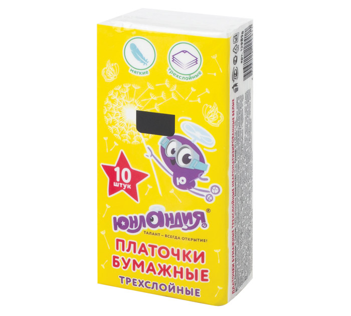 Платки носовые Юнландия 10шт