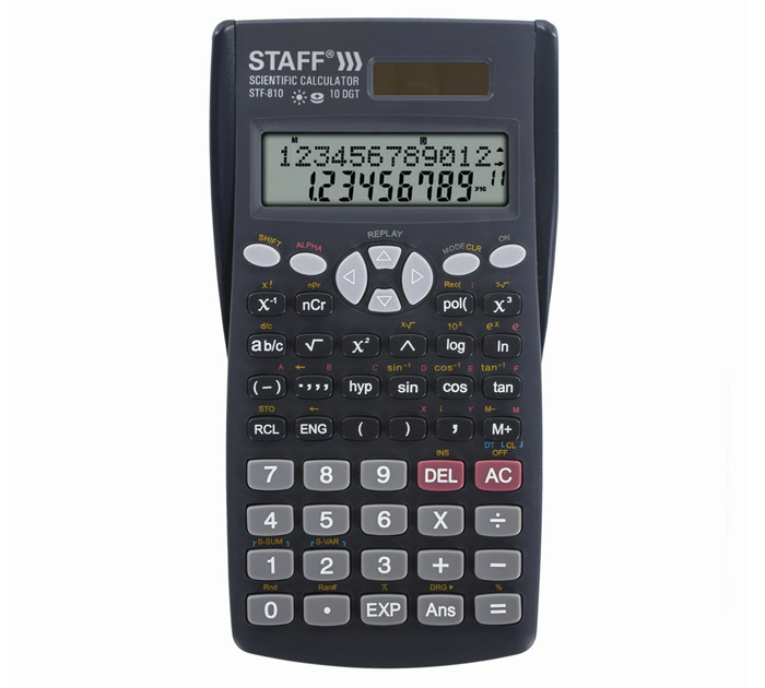 Калькулятор инженерный Staff «STF-810» двухстрочный, черный, 181х85мм