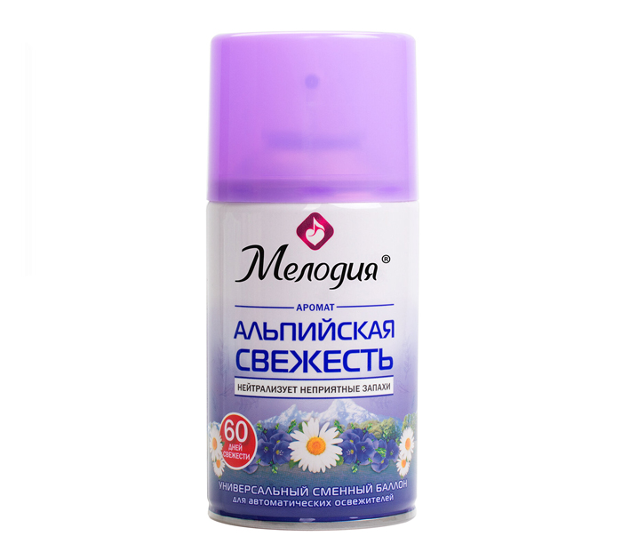 Освежитель воздуха Мелодия «Aльпийская свежесть» сменный баллон, 250мл