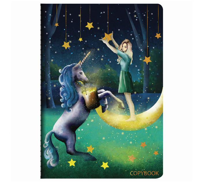 Тетрадь А5 40л клетка, на сшивке, Brauberg «Fairy tale»