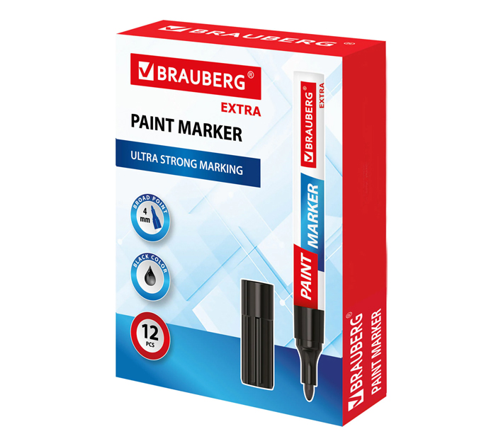Маркер-краска Brauberg «Extra» черный, 4мм