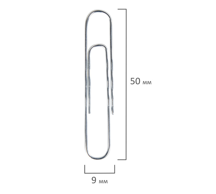 Скрепки Brauberg оцинкованные, гофрированные, 50мм, 50шт