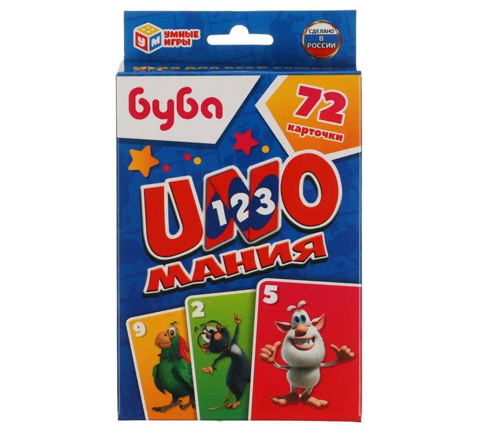 Игра настольная Умные игры «Unoмания Буба» 72 карточки, от 3-х лет