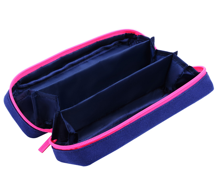 Пенал-косметичка Berlingo «Navy pink» 210х70х50мм, 3 секции внутри
