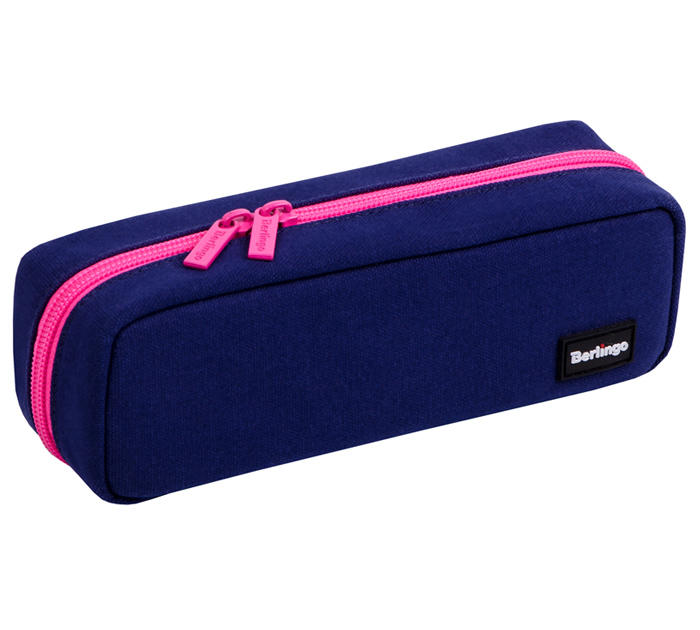 Пенал-косметичка Berlingo «Navy pink» 210х70х50мм, 3 секции внутри