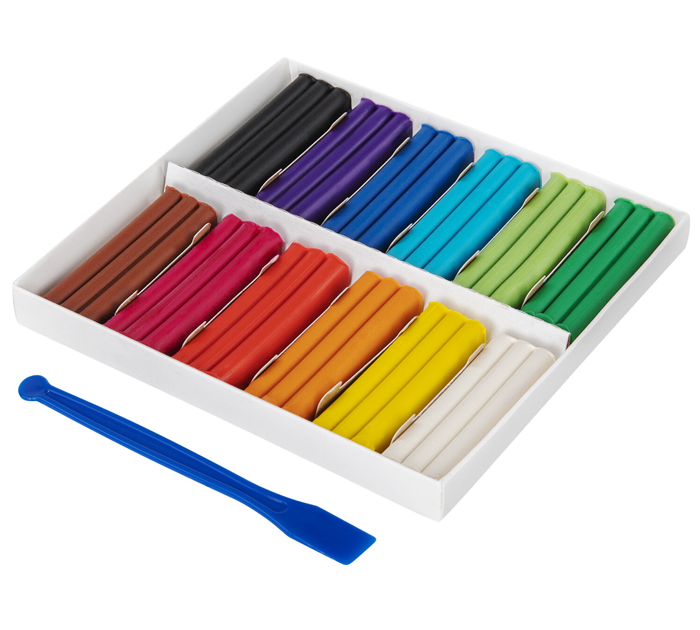 Пластилин Brauberg Kids 12 цветов, восковой, со стеком, 180г