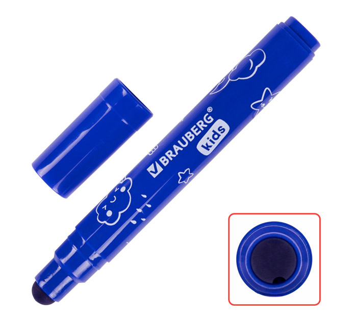 Фломастеры Brauberg Kids 6 цветов, смываемые