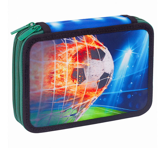 Пенал с 2 отделениями Brauberg «Fire football» 210х140мм