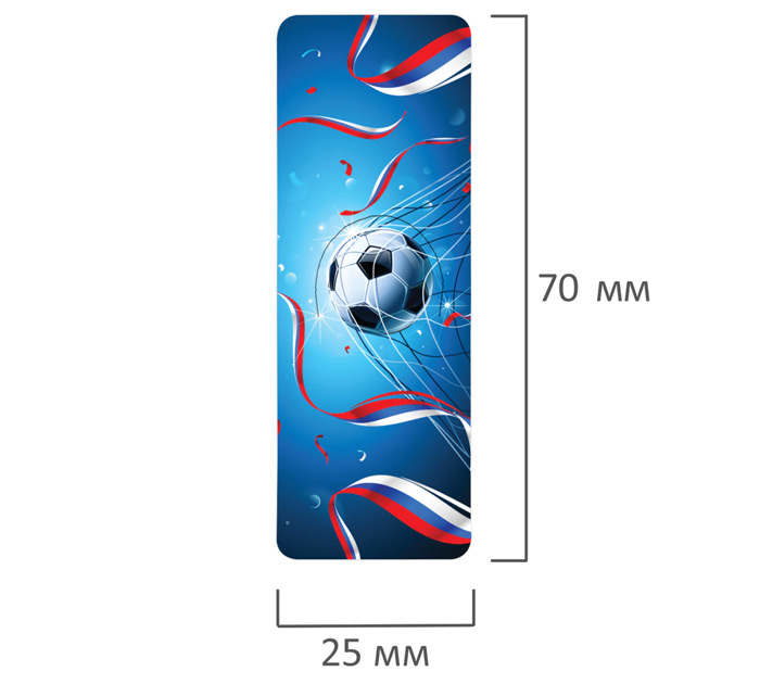Закладка для книг Brauberg «Football» магнитная, 35х25мм, 6шт