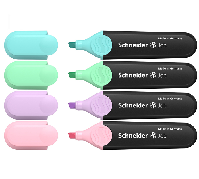 Маркеры текстовые (набор) Schneider «Job» 4 цвета, 1-5 мм