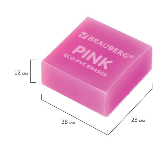 Ластик Brauberg «E-Color» 28х28х12мм