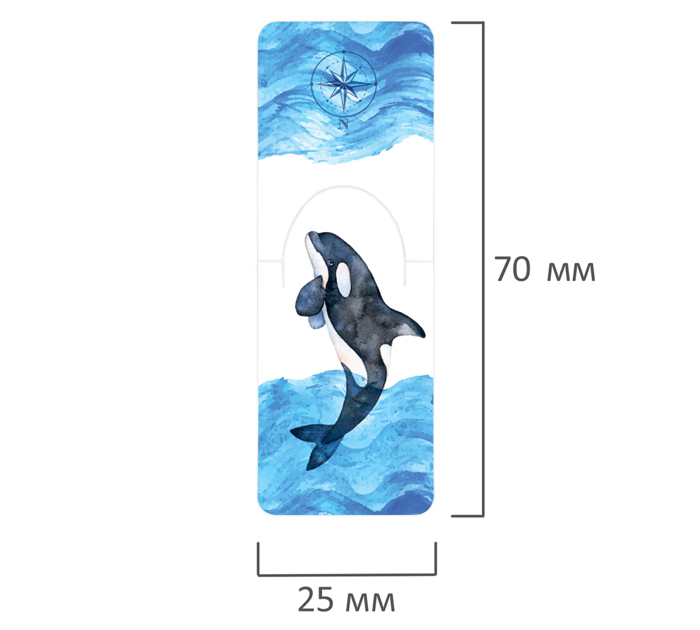 Закладка для книг Brauberg «Marine life» магнитная, 35х25мм, 6шт