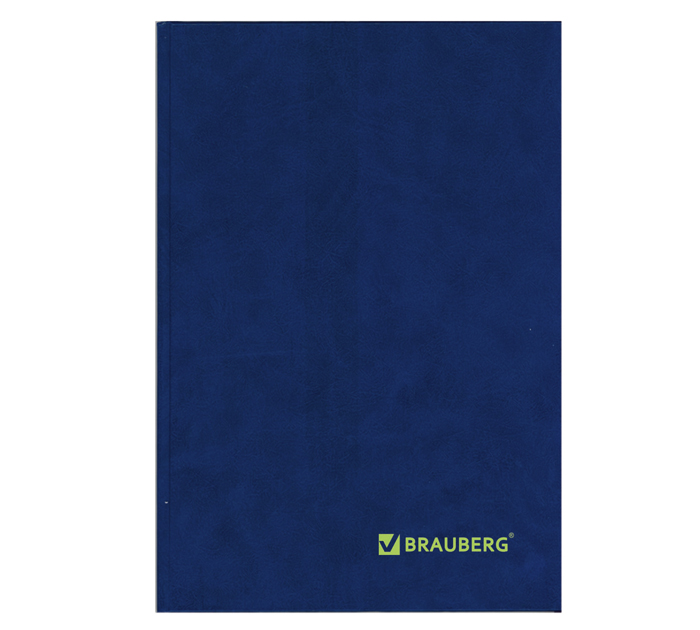 Книга учета Brauberg А4, клетка, бумвинил, синяя, 160л
