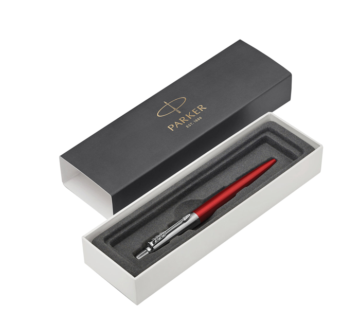 Ручка подарочная шариковая Parker «Jotter Core Kensington Red CT» синий стержень, узел 1.0мм, в футляре