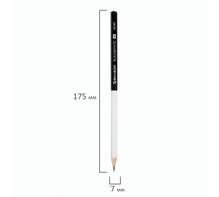 Карандаш Brauberg «Black&White» HB