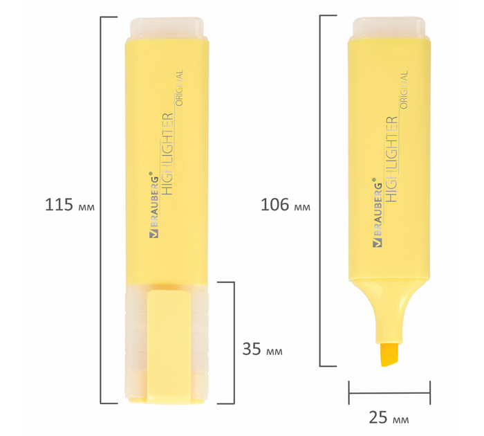Маркеры текстовые (набор) Brauberg «Original pastel» 4 цвета, 1-5 мм