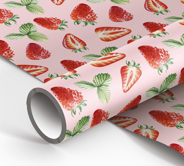 Бумага подарочная Meshu «Strawberry» 70х100см, 1л
